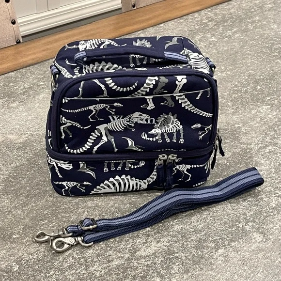 PBK Mackenzie Navy Dinosaur Bones Glow-in-the-Dark Dual Compartment Lunchbox - Picture 10 of 10